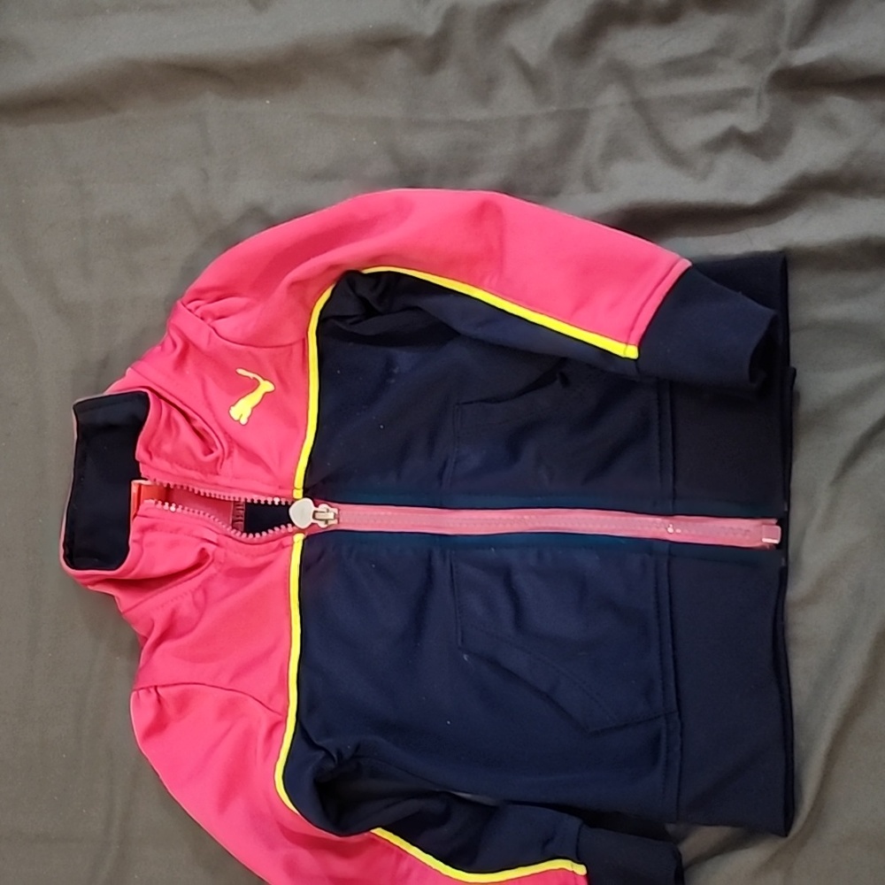 Puma track suit jacket pink and navy